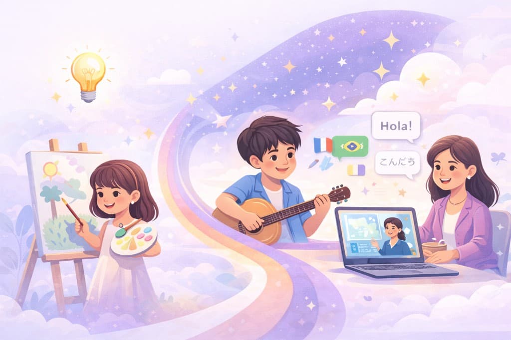 Learning and skill development: art, music, and language learning in a joyful, connected journey